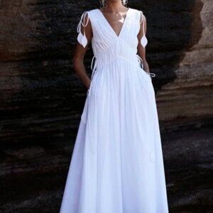 Tory Burch Sleeveless Smocked Dress Size 10 in White BNWT